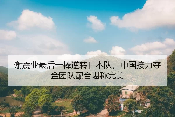 谢震业最后一棒逆转日本队，中国接力夺金团队配合堪称完美